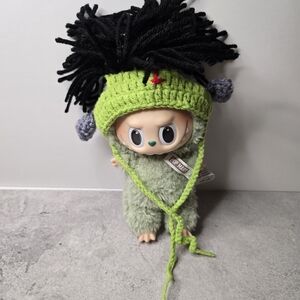 Labubu Green and Black Knit Hat
